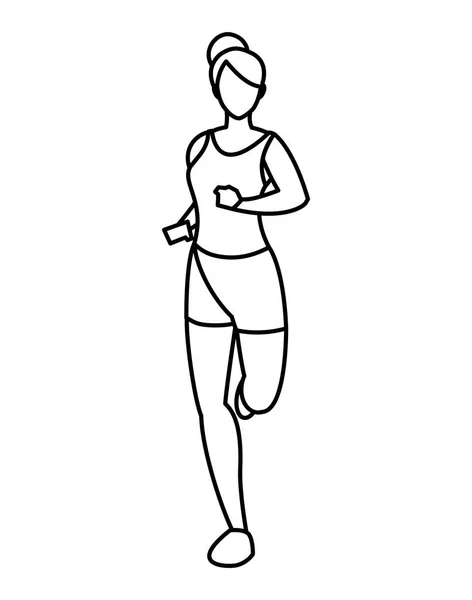 Спортивная женщина бегущая характер — стоковый вектор