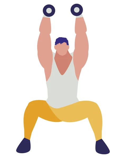 Athletic man weight lifting — Stock Vector