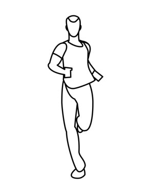 atletik adam çalışan karakter