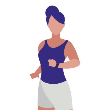 atletik kadın çalışan karakter