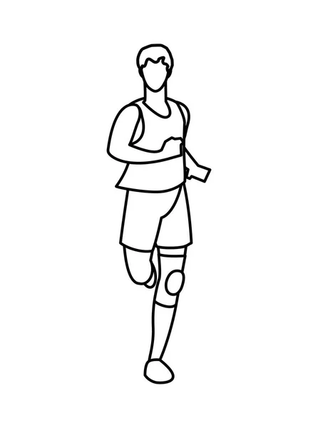 Sportos férfi futó karakter — Stock Vector