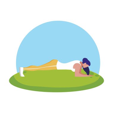 kampta şınav yapıyor atletik kadın