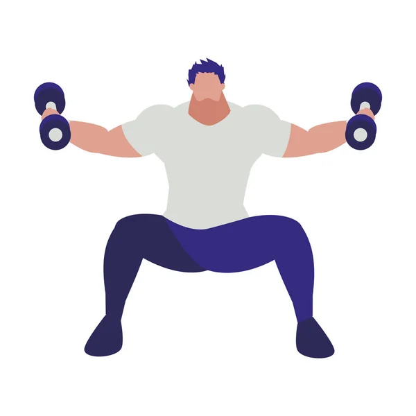 Uomo atletico sollevamento pesi — Vettoriale Stock