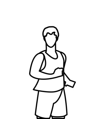 atletik adam çalışan karakter