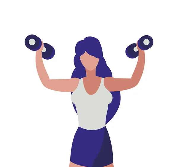 Mujer atlética levantamiento de pesas — Vector de stock
