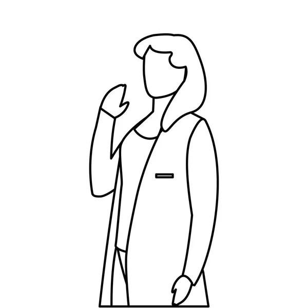 Trabalhadora de medicina feminina com caráter uniforme —  Vetores de Stock