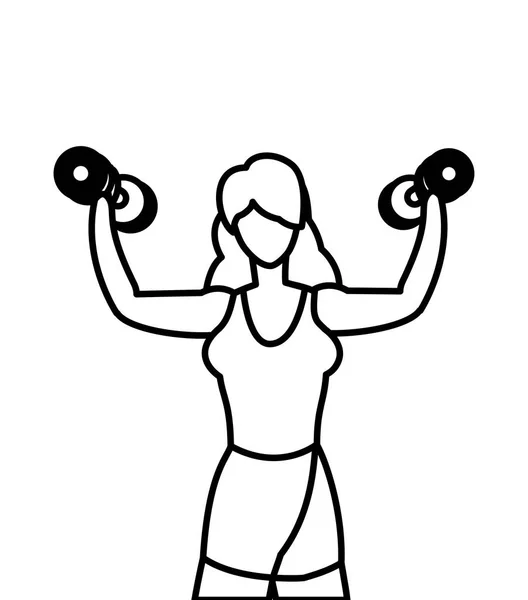 Athletic woman weight lifting — Stock Vector