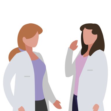 üniforma karakterleri ile kadın tıp işçileri