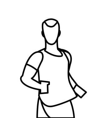 atletik adam çalışan karakter