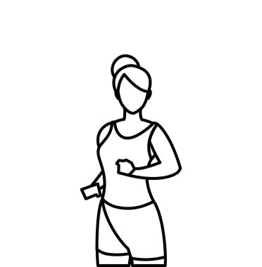 atletik kadın çalışan karakter