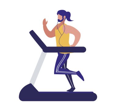 elektrikli koşu bandı bant çalışan atletik adam