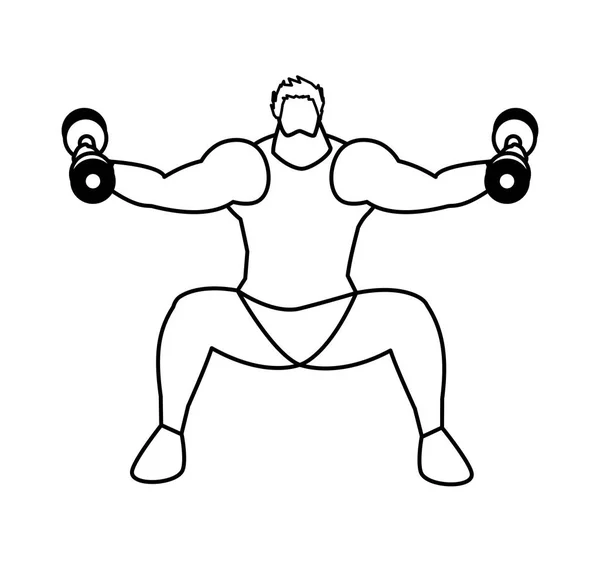 Athletic man styrketräning — Stock vektor