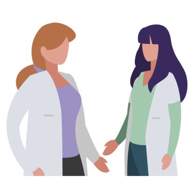 üniforma karakterleri ile kadın tıp işçileri