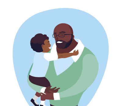 oğlu karakterleri ile afro baba