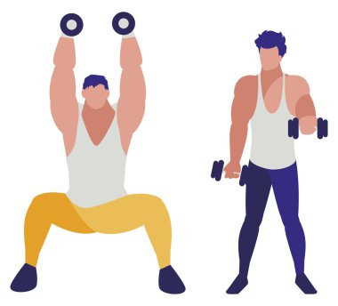 atletik erkekler ağırlık kaldırma karakterleri