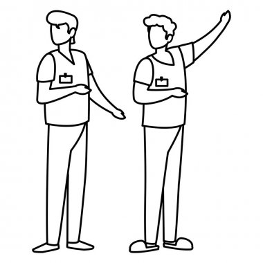 üniformalı erkek tıp işçileri