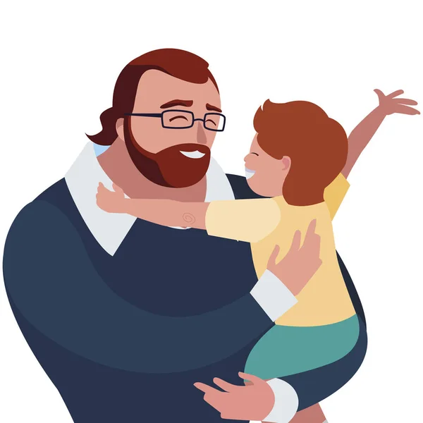 Apa és fia karakter — Stock Vector