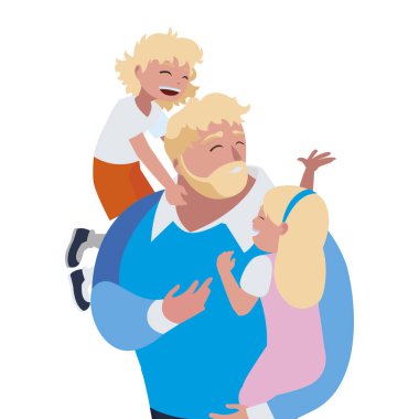 Baba ile oğlu ve kızı karakterler