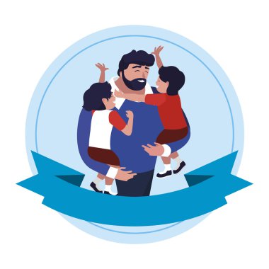 çerçeve içinde oğulları karakterleri ile baba