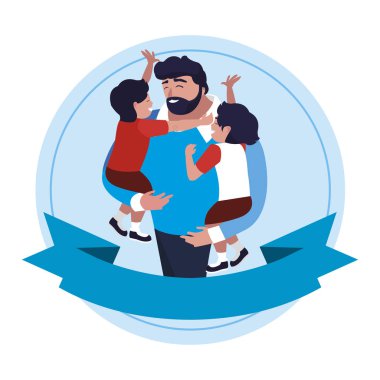 çerçeve içinde oğulları karakterleri ile baba