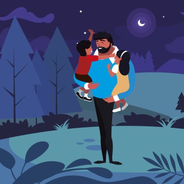 alanında oğulları karakterleri ile baba