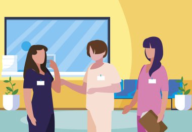 klinik resepsiyonda personel tıp çalışanları