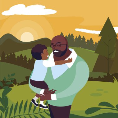 alanında oğlu ile afro baba