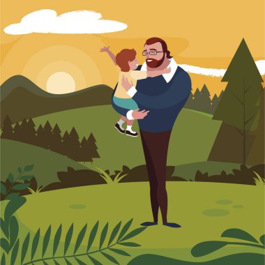 alanında oğlu ile baba