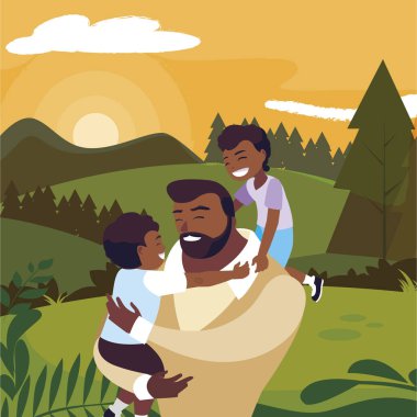 alanında oğulları karakterleri ile afro baba