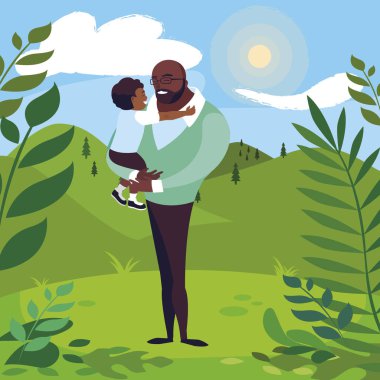 alanında oğlu ile afro baba