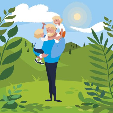 alanında oğulları karakterleri ile baba