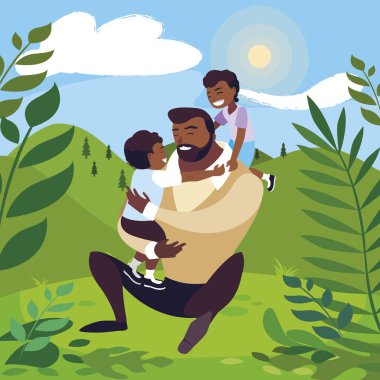 alanında oğulları karakterleri ile afro baba