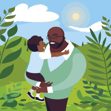 alanında oğlu ile afro baba