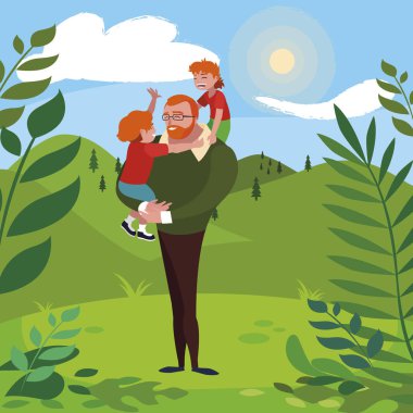 alanında oğulları karakterleri ile baba