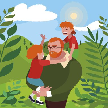 alanında oğulları karakterleri ile baba