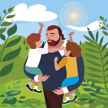 alanında oğulları karakterleri ile baba