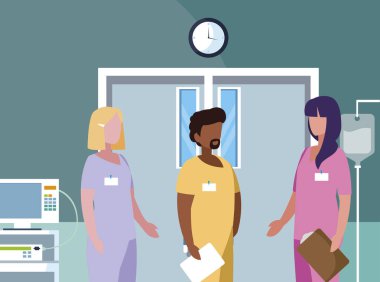 ameliyathanede ırklar arası grup tıp çalışanları