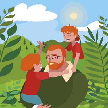 alanında oğulları karakterleri ile baba