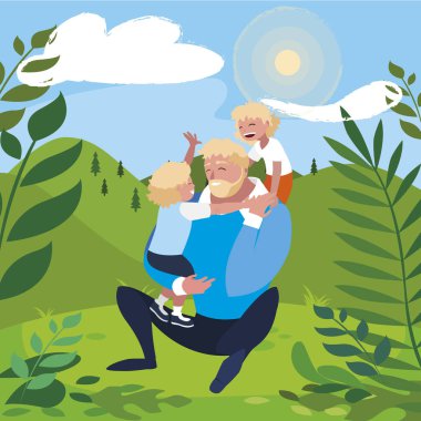 alanında oğulları karakterleri ile baba