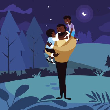 geceleri alanında oğulları karakterleri ile afro baba