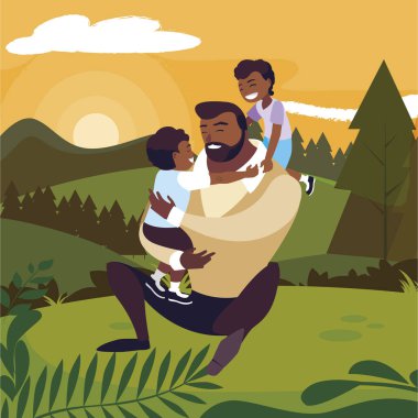 alanında oğulları karakterleri ile afro baba