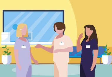 klinik resepsiyonda personel tıp çalışanları