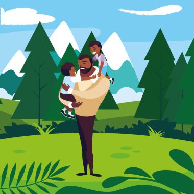 alanında oğulları ile afro baba