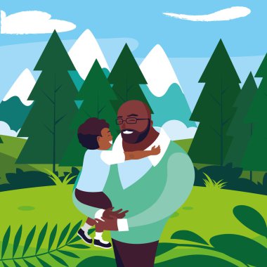 alanında oğlu ile afro baba