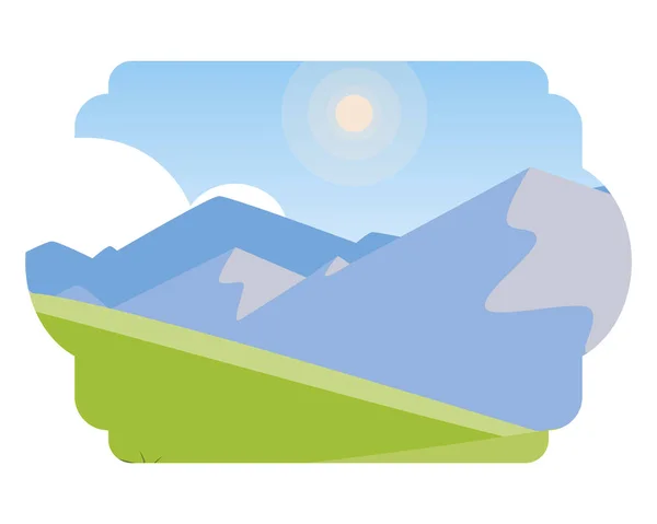 Campement et montagne paysage scène — Image vectorielle
