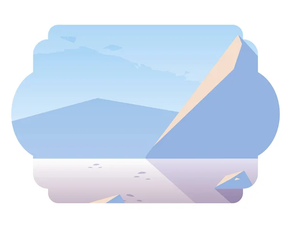 Beautiful snowscape scene icon — Stock Vector