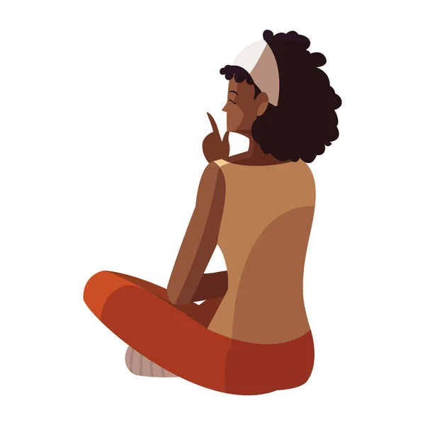 Afro žena sedící vzadu — Stockový vektor