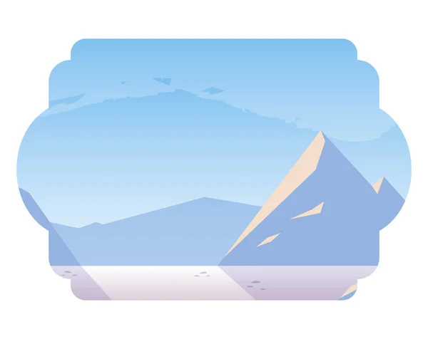 Prachtige sneeuwscape scène icoon — Stockvector