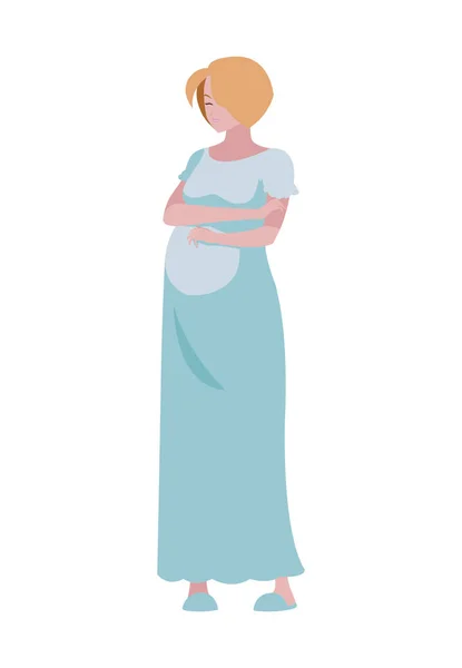 Hermoso carácter de mujer embarazo — Vector de stock