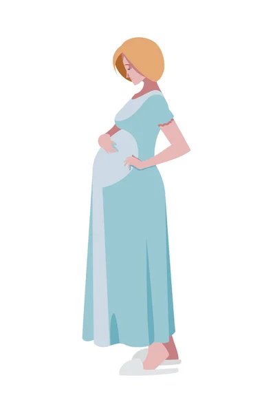 Beautiful pregnancy woman character — Stock Vector